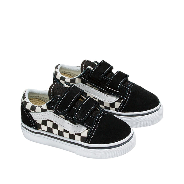 Tennis Slip On para infante color blanco y negro