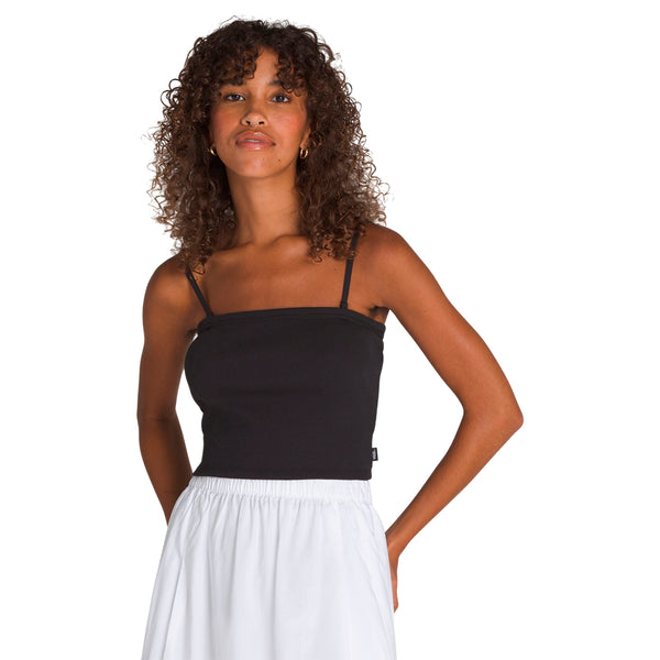 Camiseta Rib Tube para mujer color negro