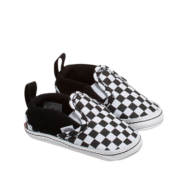 Tennis Slip On V para niño color negro y blanco