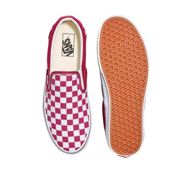 Tennis Slip On unisex color vino y blanco